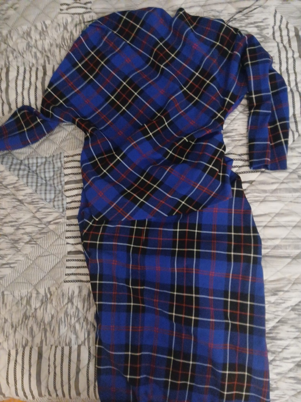 Zara Blue Plaid Women’s Asymmetrical Top And Skirt Set Size M